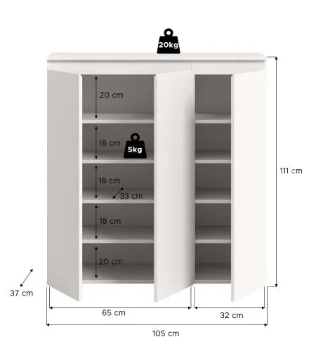 Kommode Scarpa | 105 x 110cm | weiß