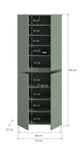 Universalschrank Scarpa | 70 x 175cm | Smoke green