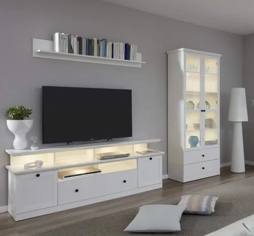 Vitrine Baxter 2 | Landhausstil | weiß | LED Beleuchtung