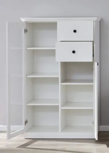 Vitrine Baxter | Landhausstil | weiß | LED Beleuchtung