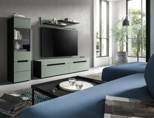 Vitrine Canu | Smoke Green / Basalt Grau