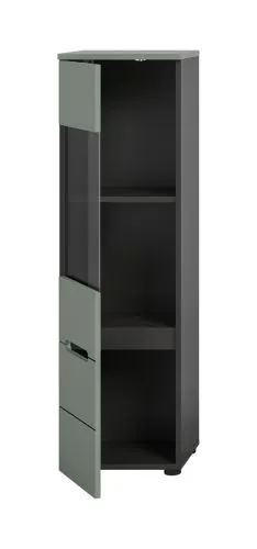 Vitrine Canu | Smoke Green / Basalt Grau ohne Beleuchtung