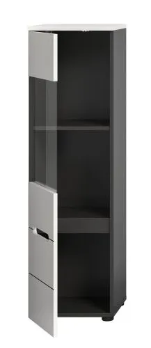 Vitrine Canu | weiß / Basalt Grau