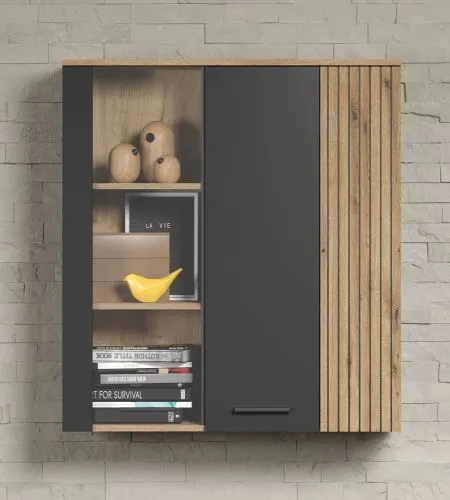 Vitrine Esteban | Anthrazit / Coast Evoke Oak