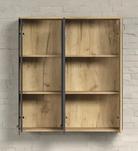 Vitrine Esteban | Anthrazit / Coast Evoke Oak ohne Beleuchtung
