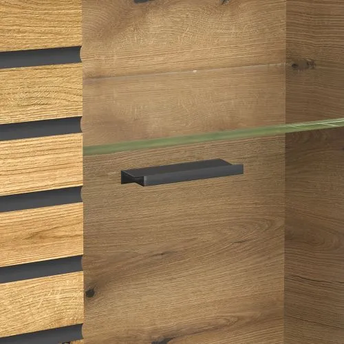 Vitrine Hochschrank Norris | grau / Coast Evoke Oak