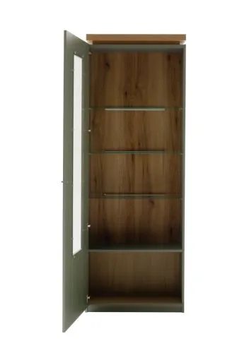 Vitrine Moniz | Salbei grün / Eiche Evoke | LED Beleuchtung
