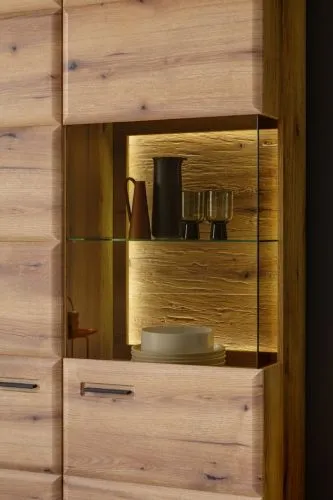 Vitrine Naxos | Eiche Evoke | LED Beleuchtung