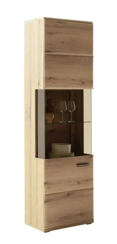 Vitrine Naxos | Eiche Evoke | mit LED Bandbeleuchtung