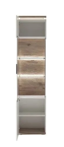 Vitrine Palermo | Soft white / Viking Oak | ohne Beleuchtung