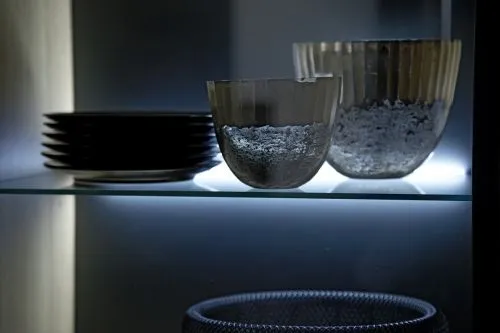 Vitrine Portland | Asteiche Bianco | LED Beleuchtung