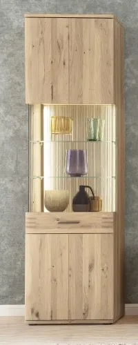 Vitrine Salvador | Balkeneiche Bianco | ohne Beleuchtung