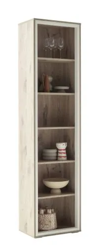 Vitrine Santerno | Soft white / Viking Oak | ohne Beleuchtung