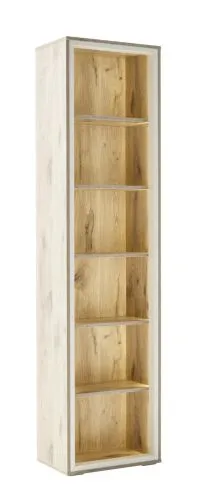Vitrine Santerno | Soft white / Viking Oak | ohne Beleuchtung
