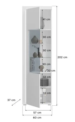 Vitrine Skylight | weiß Hochglanz | inkl. Frontbeleuchtung