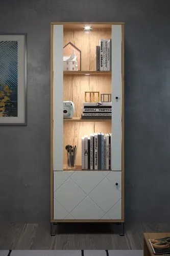 Vitrine Touch | Artisan Eiche / weiß