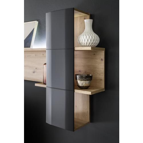 Wandboard Cordona 2 | Balkeneiche / anthrazit | LED Beleuchtung