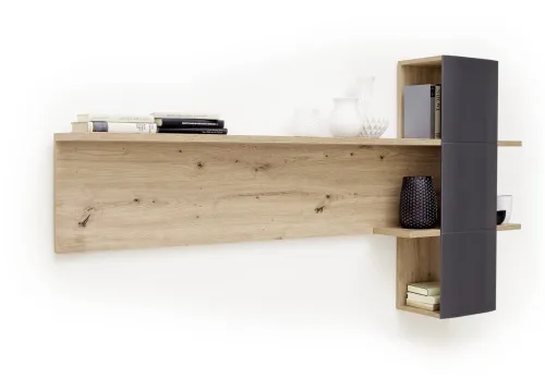 Wandboard Cordona 2 | Balkeneiche / anthrazit | LED Beleuchtung ohne Beleuchtung