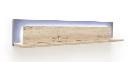 Wandboard Cordona | Balkeneiche / anthrazit | LED Beleuchtung ohne Beleuchtung