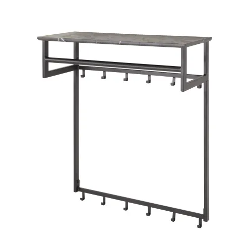 Wandgarderobe Hanga | Melamin | schwarz braun | 12 Haken