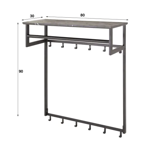 Wandgarderobe Hanga | Melamin | schwarz braun | 12 Haken