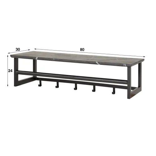 Wandgarderobe Hanga | Melamin | schwarz braun | 6/12 Haken