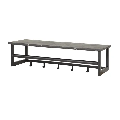 Wandgarderobe Hanga | Melamin | schwarz braun | 6 Haken