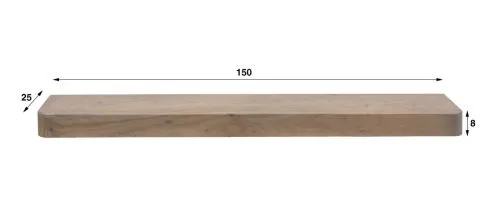 Wandregal Kira | Akazie massiv | braun | 150cm