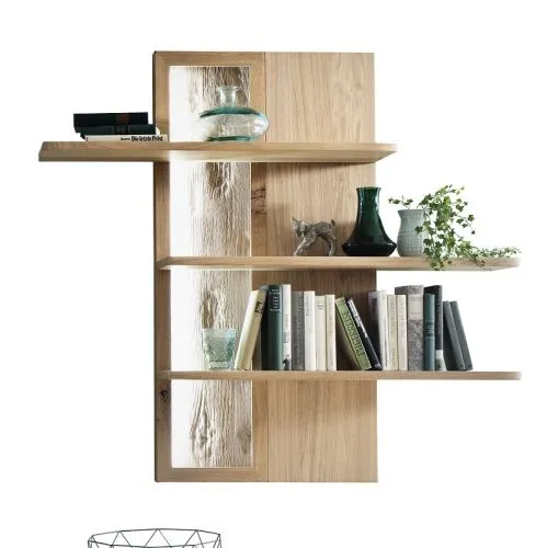 Wandregal Santori | Eiche Bianco | LED Beleuchtung mit 2er Set LED Band 100 cm