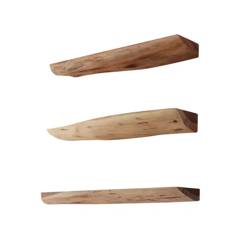 Wandregal Set Enuk 3-teilig | Akazie massiv | natur