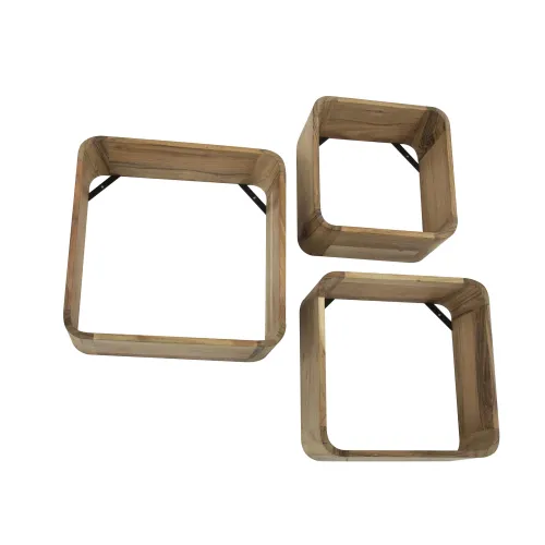 Wandregal Set Nuri 3-teilig | Akazie massiv | natur