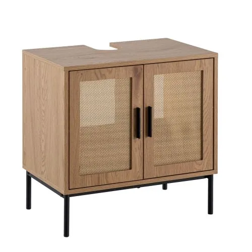 Waschbeckenunterschrank Aletta | braun / schwarz