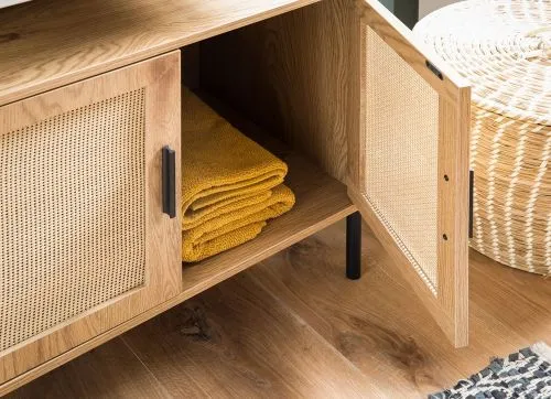 Waschbeckenunterschrank Aletta | braun / schwarz