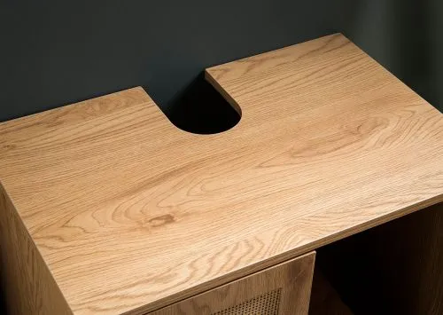 Waschbeckenunterschrank Aletta | braun / schwarz