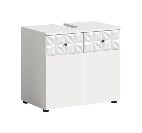 Waschbeckenunterschrank Prisma | weiß / weiß Hochglanz