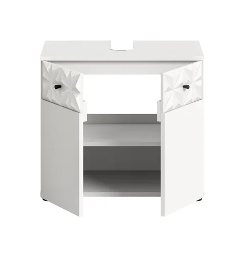 Waschbeckenunterschrank Prisma | weiß / weiß Hochglanz