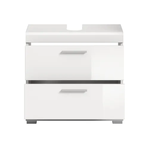 Waschbeckenunterschrank Scout mit Schubkästen weiß Hochglanz / weiß