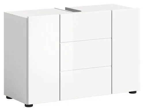 Waschbeckenunterschrank Vira | weiß Hochglanz | 82 cm x 56 cm x 34 cm