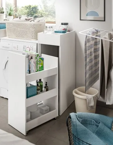 Waschmaschinenschrank Set Free | weiß | 4-teilig