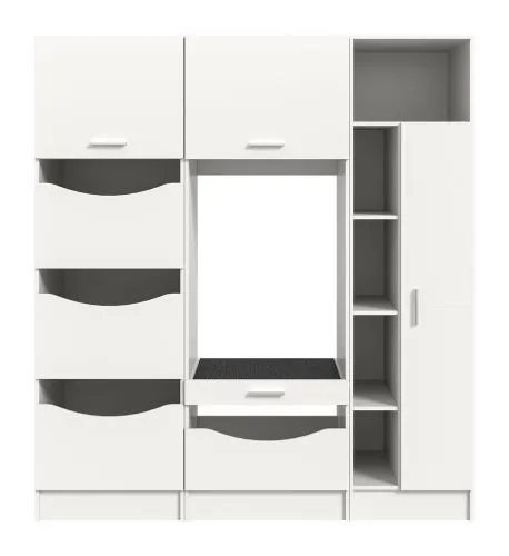 Waschmaschinenschrank Set Free 2 | 3-teilig | weiß