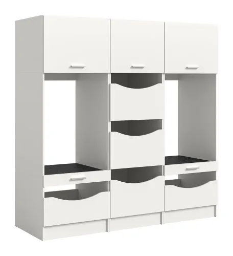 Waschmaschinenschrank Set Free 2 | weiß | 3-teilig