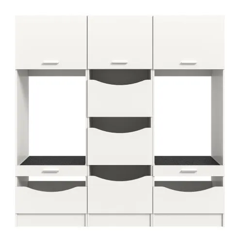 Waschmaschinenschrank Set Free 2 | weiß | 3-teilig