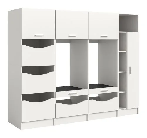 Waschmaschinenschrank Set Free 2 | weiß | 4-teilig