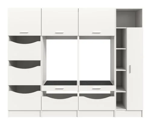 Waschmaschinenschrank Set Free 2 | weiß | 4-teilig