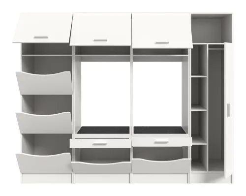 Waschmaschinenschrank Set Free 2 | weiß | 4-teilig