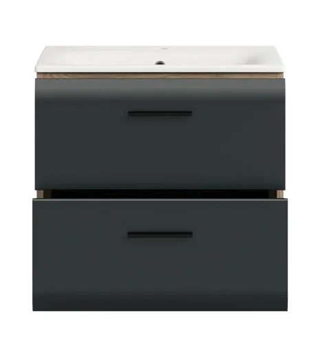 Waschtisch Ice 2 inkl. Waschbecken | Nox Oak / schwarz matt