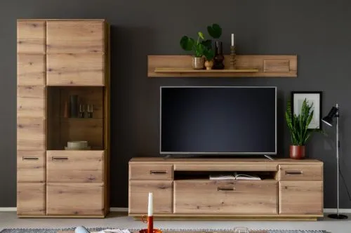 Wohnkombination Naxos 1 | Eiche Evoke | 3-teilig | mit 260 cm Beleuchtung