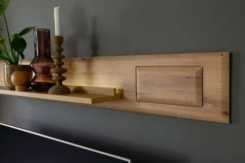 Wohnkombination Naxos | Eiche Evoke | 3-teilig | LED Beleuchtung