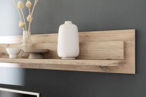 Wohnkombination Palermo 3 | Soft white / Viking Oak | 3-teilig | ohne Beleuchtung