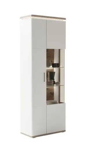 Wohnkombination Palermo1 | Soft white / Viking Oak | 3-teilig | LED Beleuchtung
